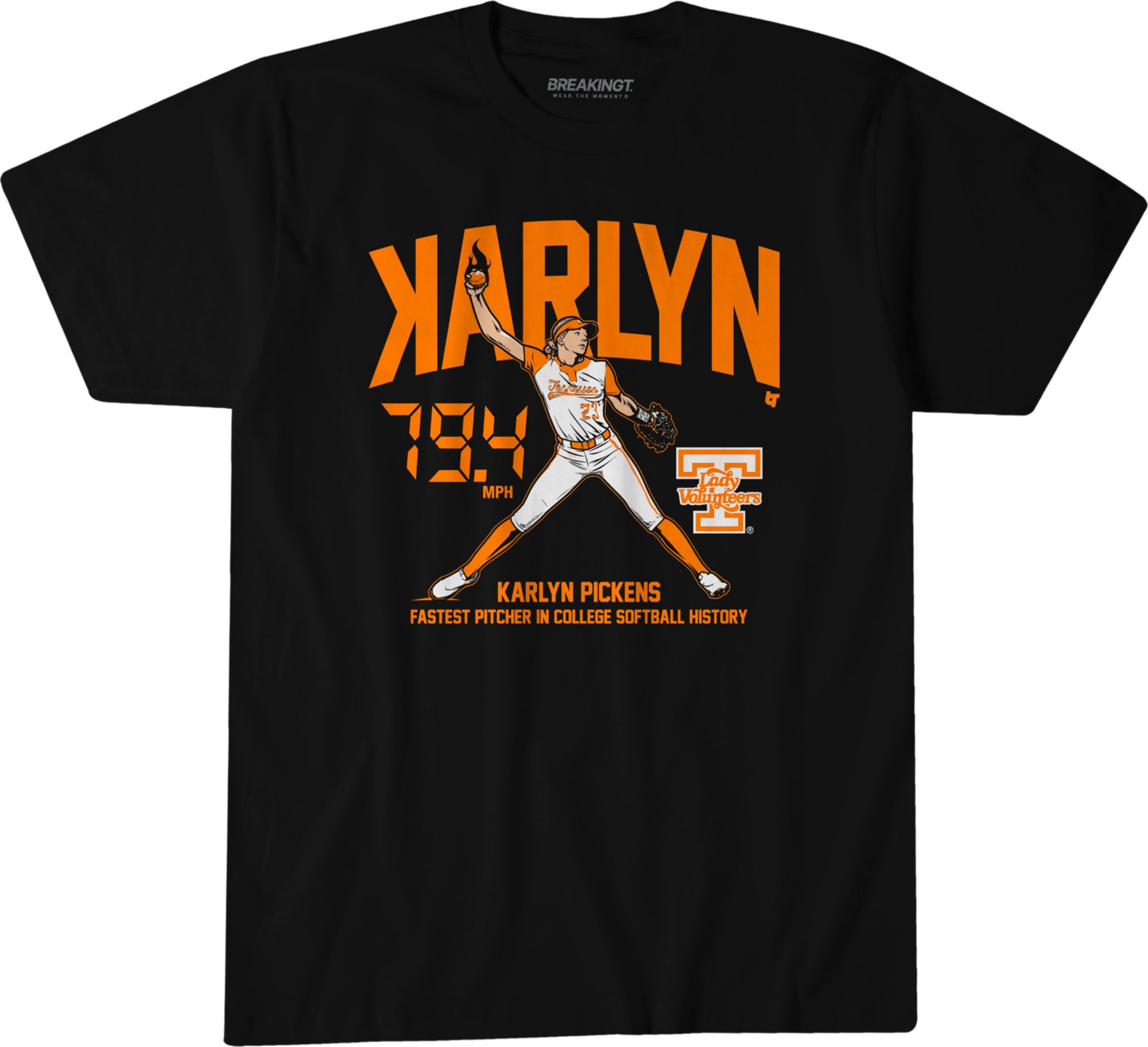 BreakingT Men's Tennessee Volunteers Karlyn Pickens #23 Black T
