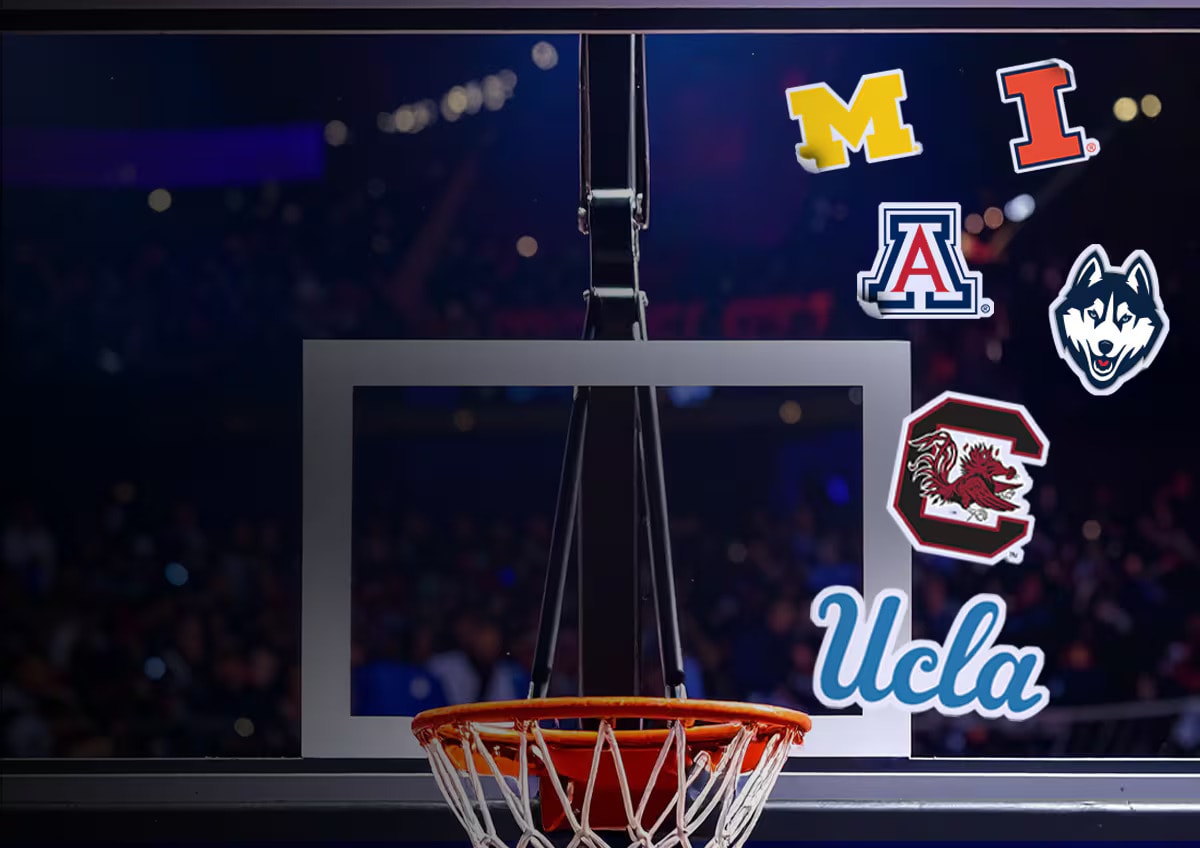 NCAA Team logo on backboard