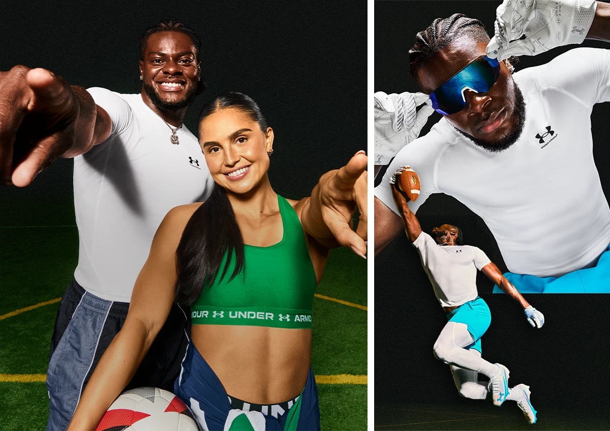 Athletes in Under Armour performance clothing.
