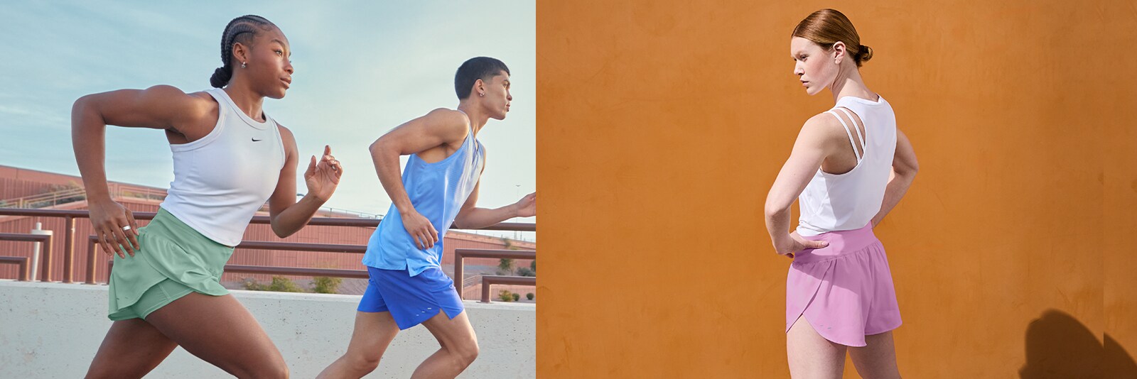 People in running apparel.