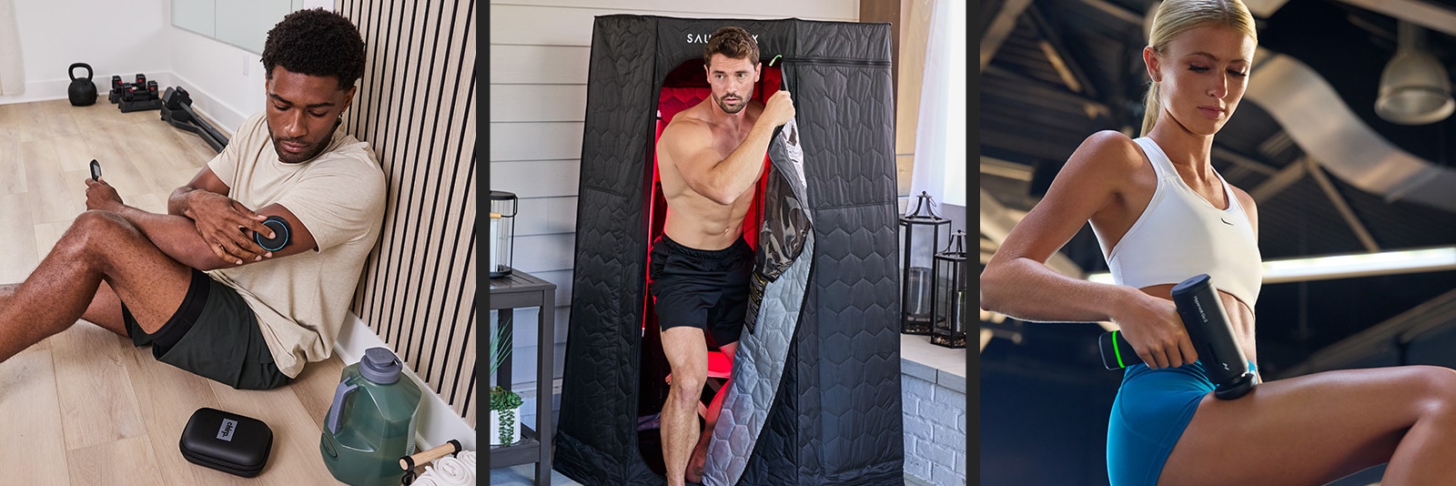 People using post-working recovery equipment