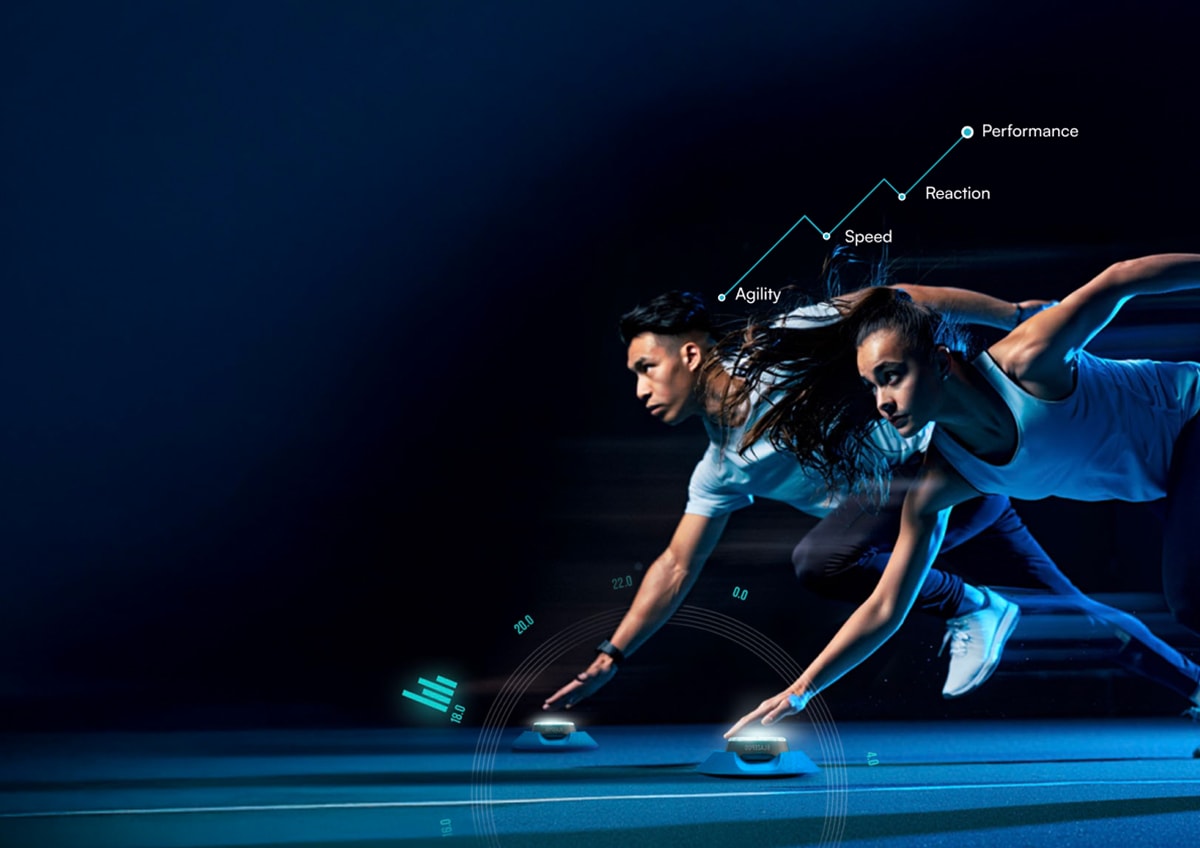 Athletes training with Blazepods