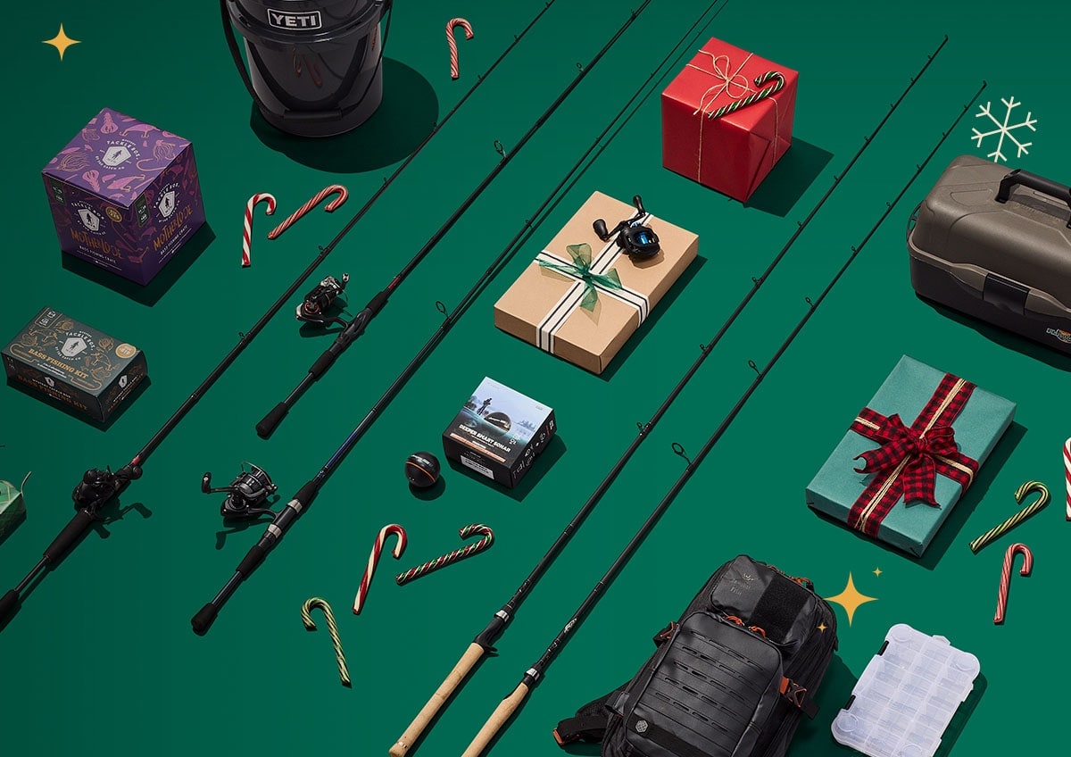 Collection of fishing equipment.