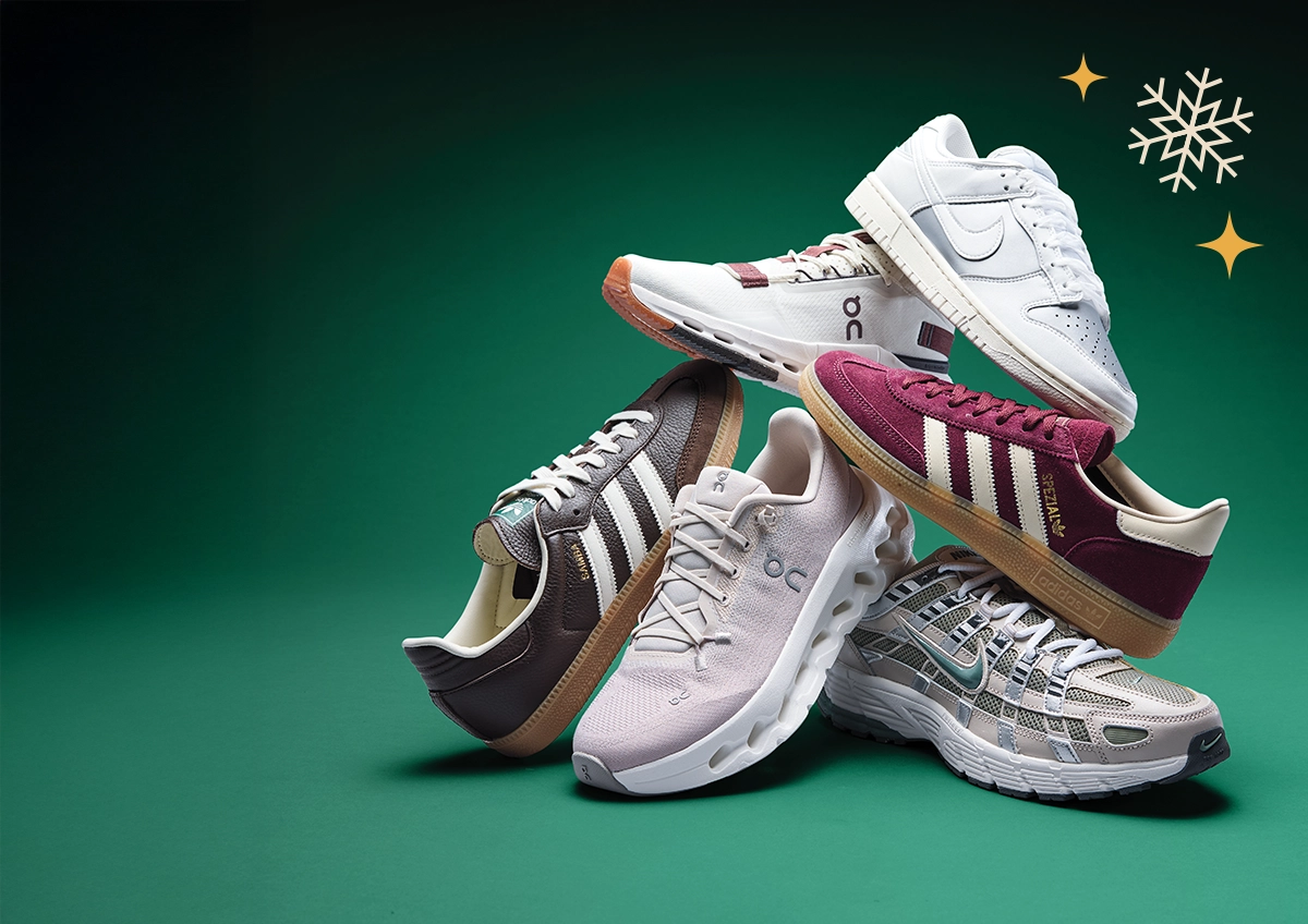 Pile of shoes from top brands.