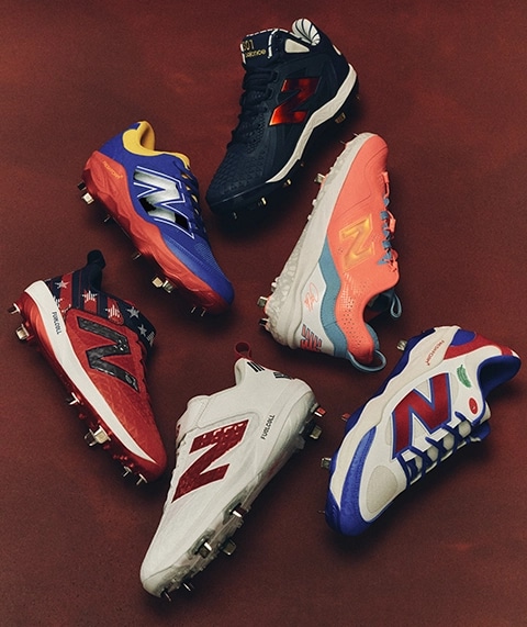 Collection of New Balance cleats.