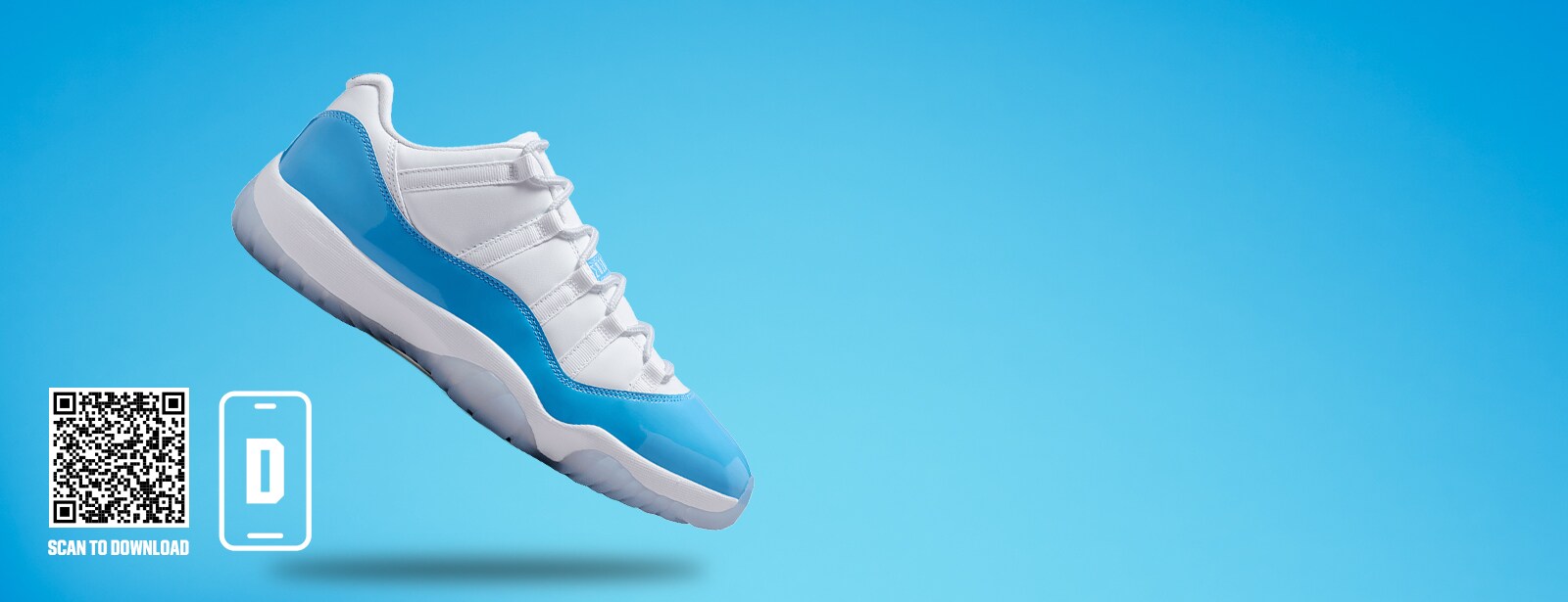 Air Jordan 11 Retro Low ‘University Blue’ shoes.