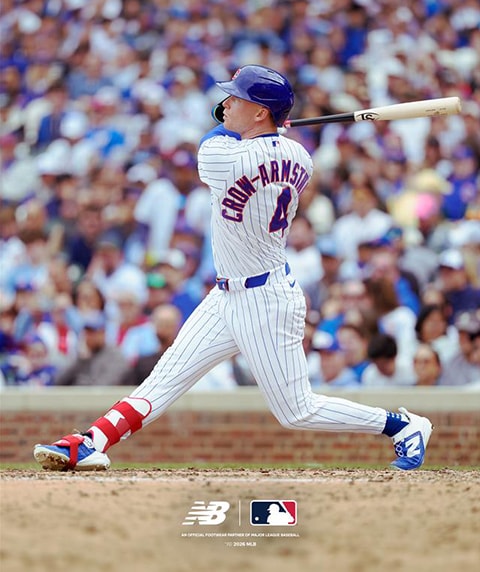 Pete Crow-Armstrong wearing the New Balance 4040 v8 cleat.