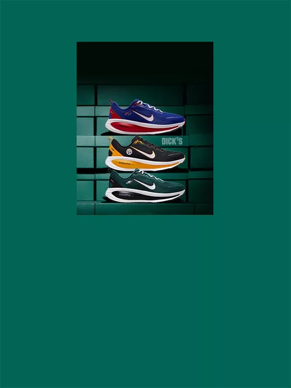 Three Nike NFL Vomero 18 shoes