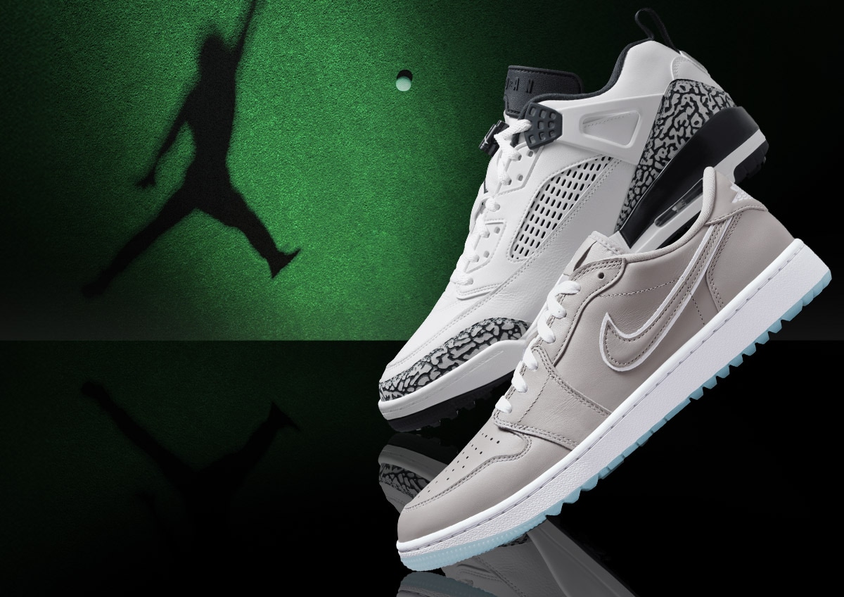 Jordan Spizike and AJ1 golf shoes.