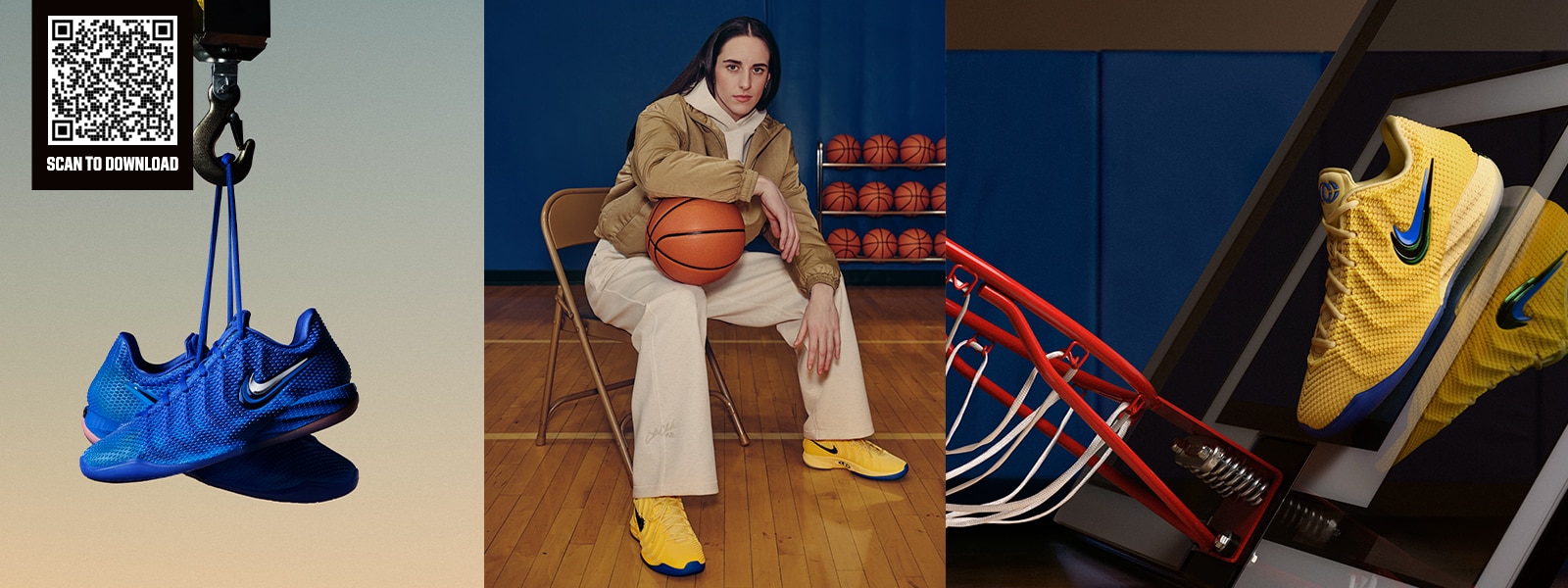 Nike Caitlin 1 'Caitlin Blue' & 'Warning Code' shoes.