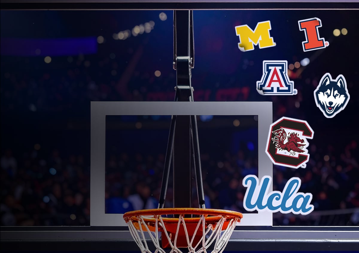 NCAA Team logo on backboard