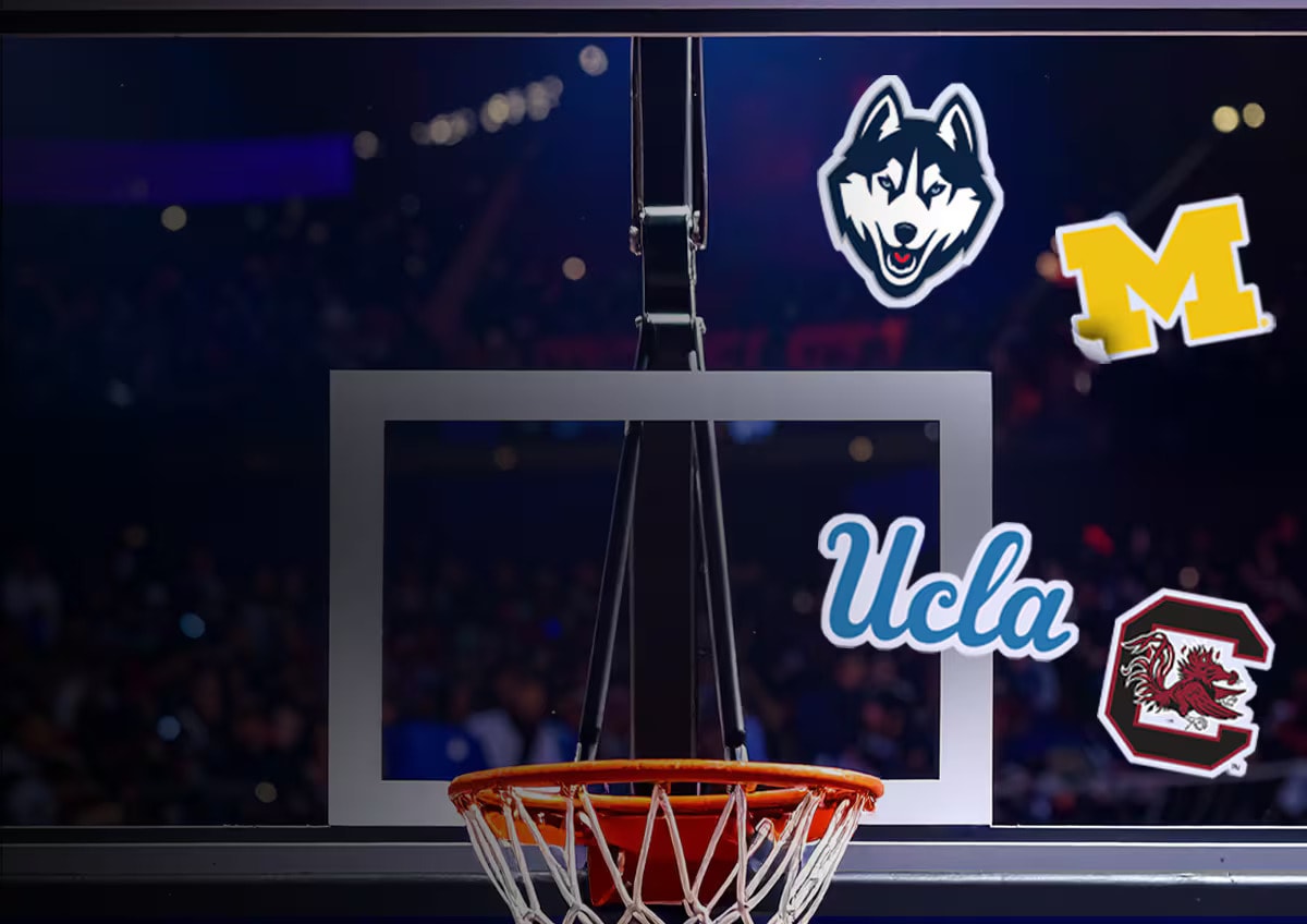 NCAA Team logo on backboard