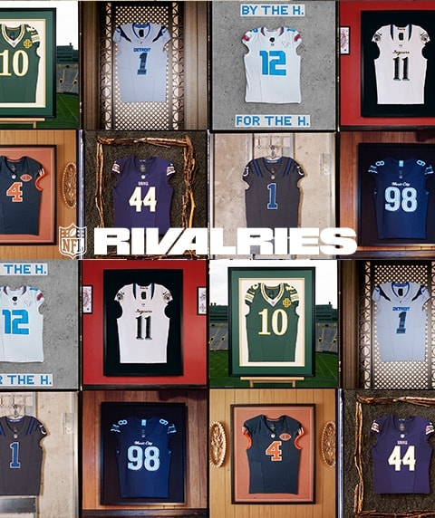 grid view of new nfl rivalries jerseys.