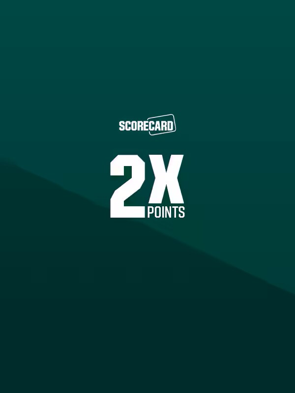 ScoreCard. 2X Points.