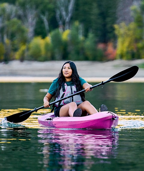 Woman on kayak.