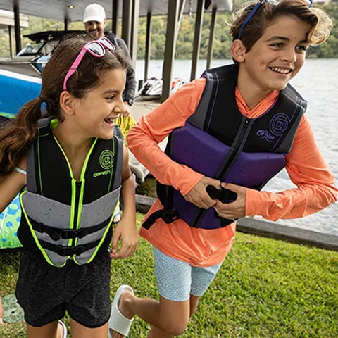 Kids Wearing Life Vests