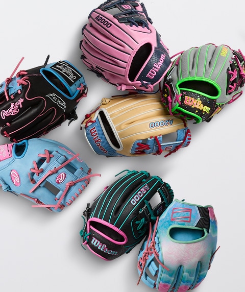 Colorful baseball gloves sales