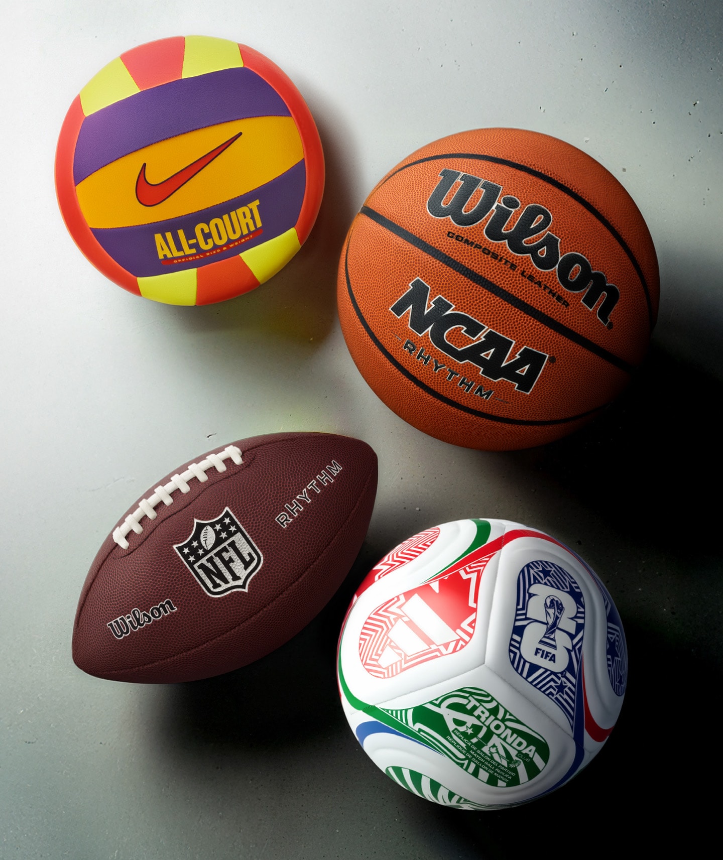 Collection of sports balls.