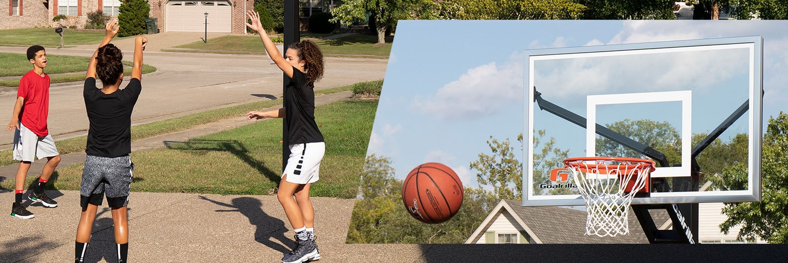 Kids playing basketball.