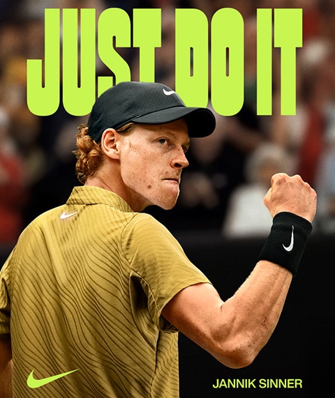 Just do it. Nike logo. Jannik Sinner.