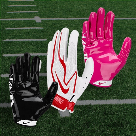 Three football gloves.