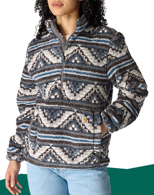 Woman in a winter jacket.