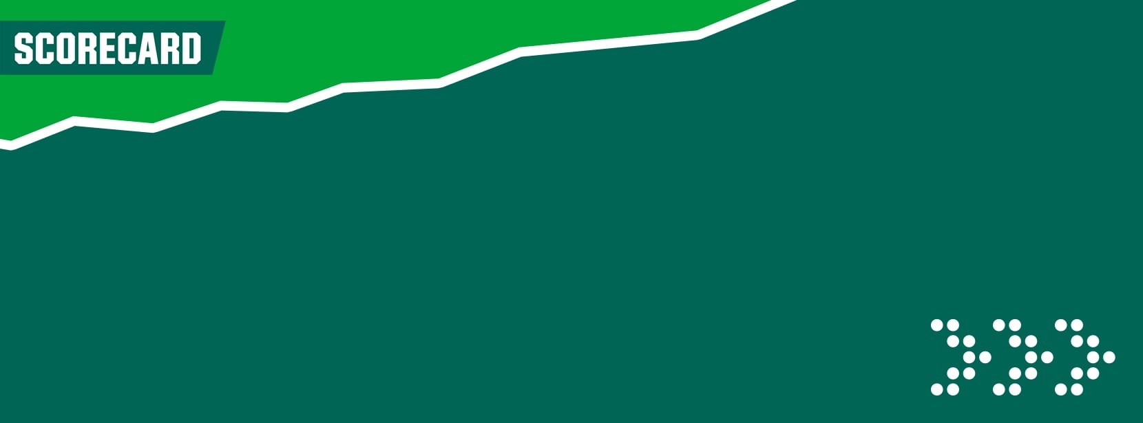 Blue dot pattern background with scorecard and scorecard gold graphics.