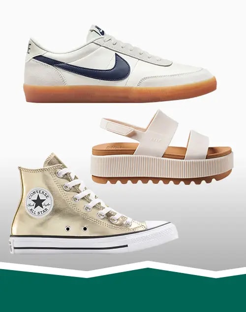 Three shoes from top brands.
