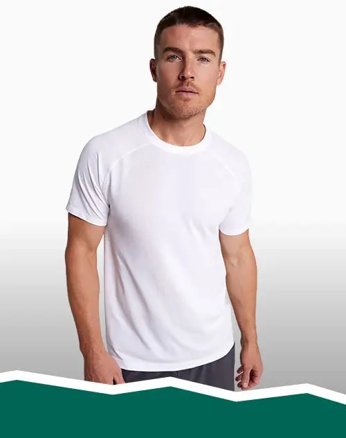 Man in white tee.