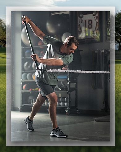 An image of a golfer working out.