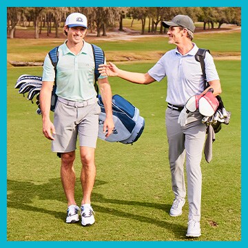 An image of two men golfing.