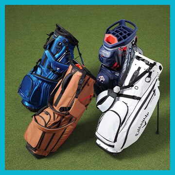 An image of four golf bags.