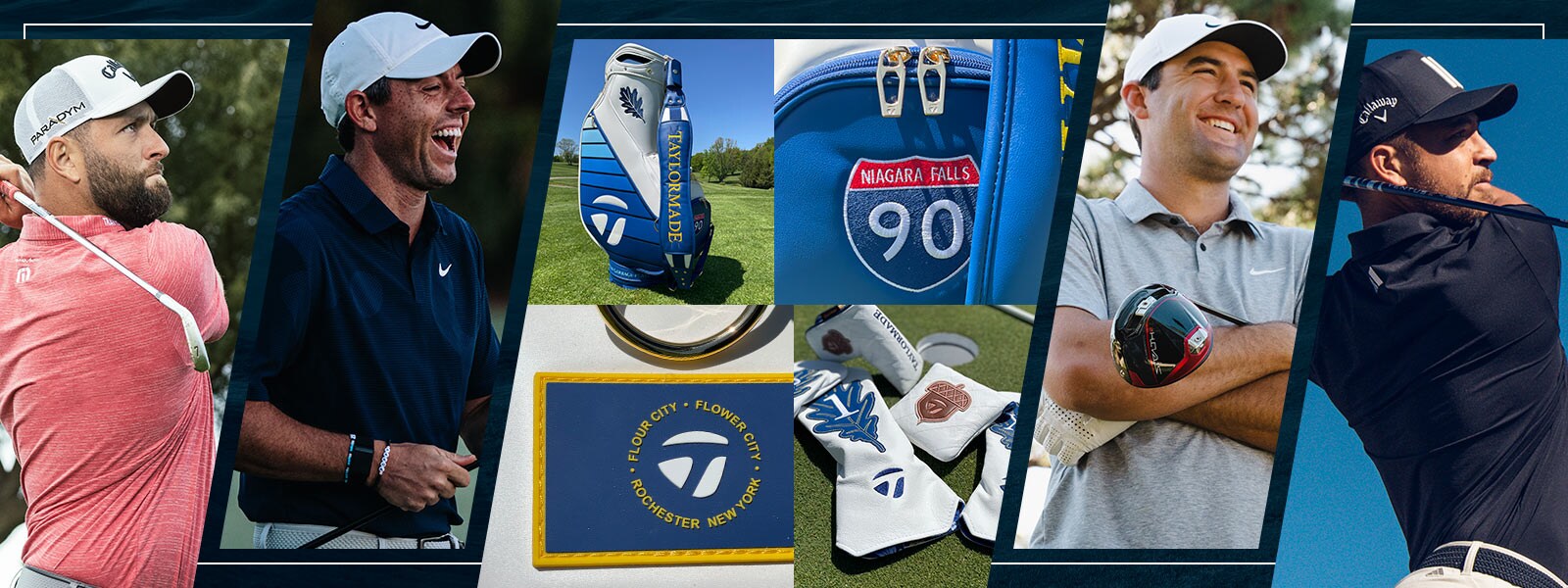 An image of professional golfers, golf apparel and equipment.
