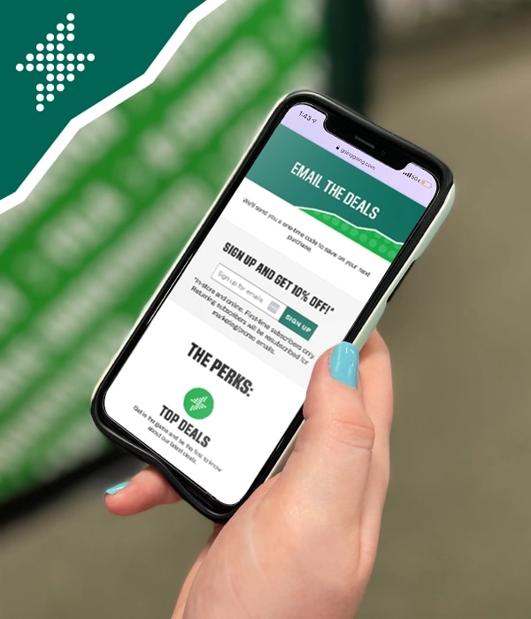 Picture of email and text sign ups.