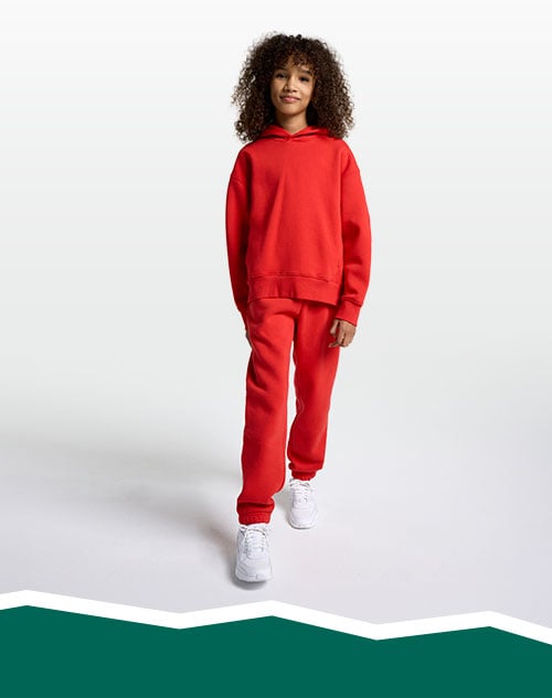Youth in red sweats.
