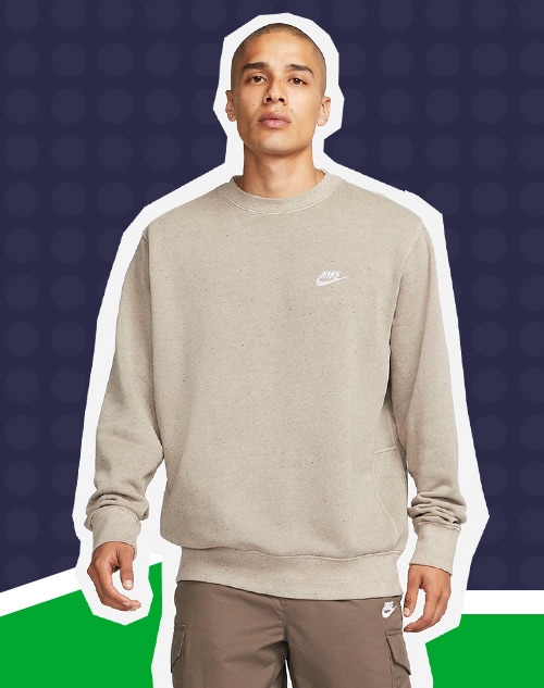 A man in a Nike sweatshirt.