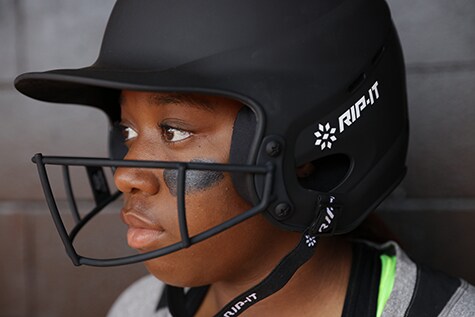 RIP-IT Women's Scarlet Vision Pro Matte Two Tone Softball Batting Helmet Small/Medium 