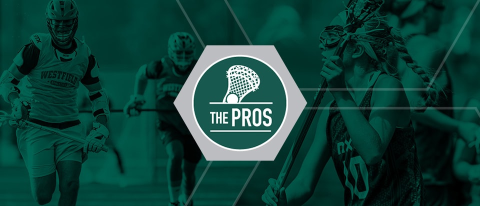 Men and women playing lacrosse with a logo overlay that says THE PROS.