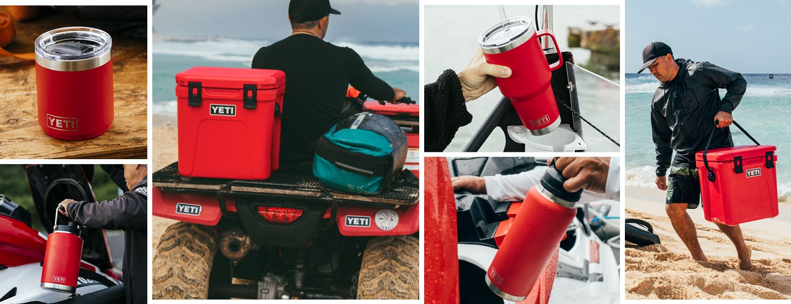 Images featuring the new YETI Rescue Red collection.