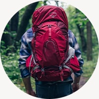 Man hiking with hike pack