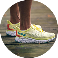 Image features the latest Hoka one one footwear.