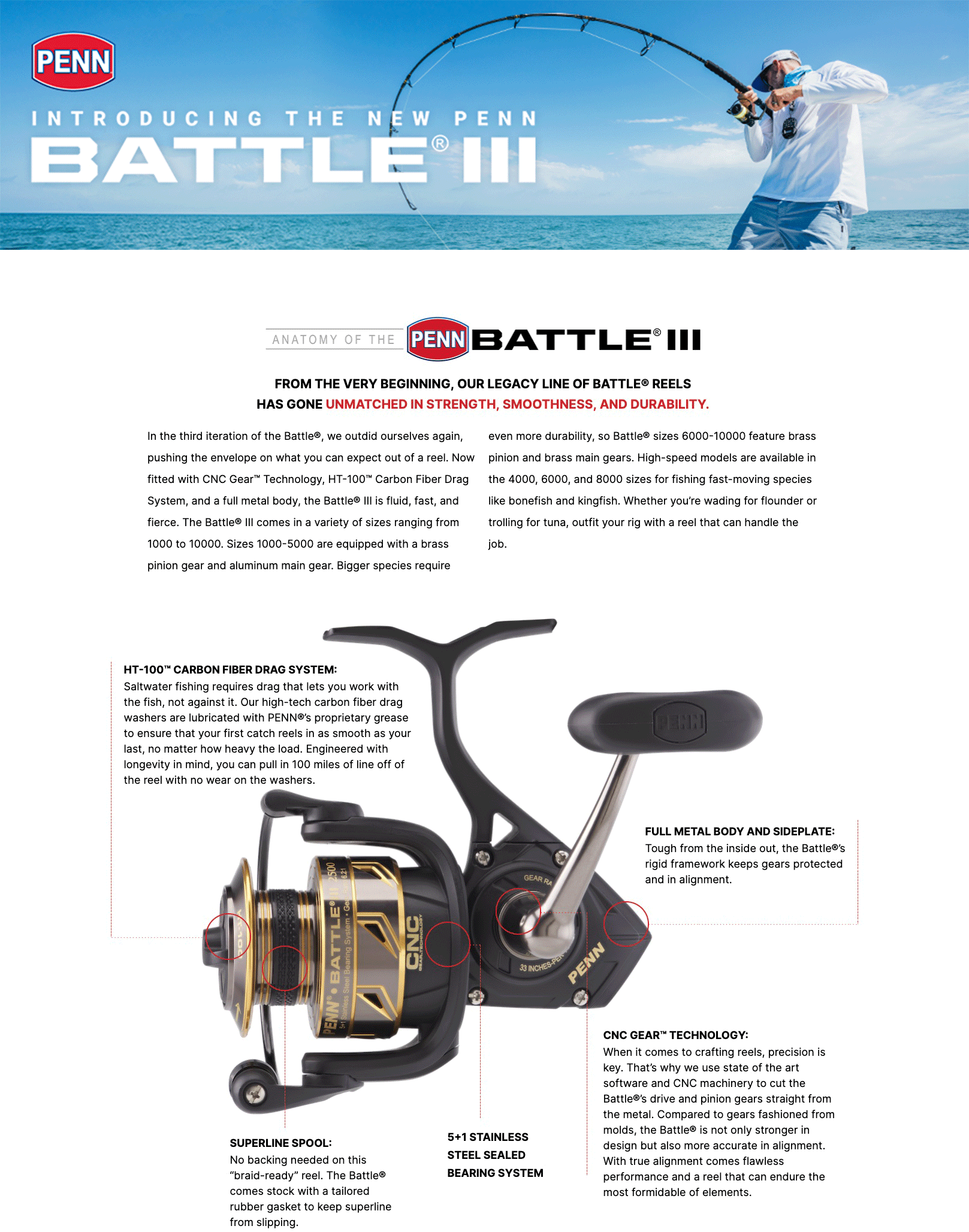 PENN 6'6 Battle® III 2000 Spinning Combo