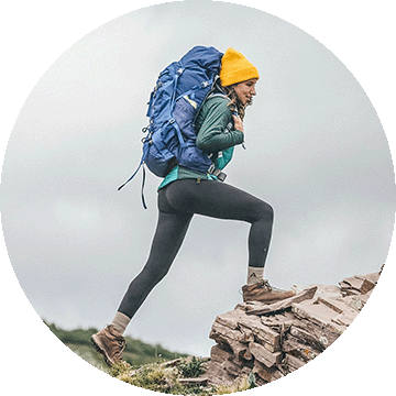 A woman hiking