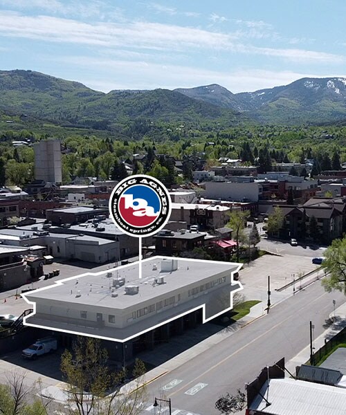 Highlighed Big Agnes headquarters building in Steamboat Springs, Colorado.