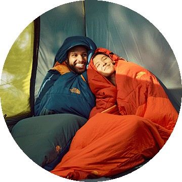 Two people in sleeping bags