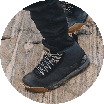 A closeup image of The North Face footwear