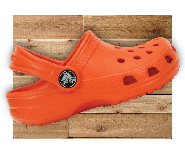 Image features Crocs.